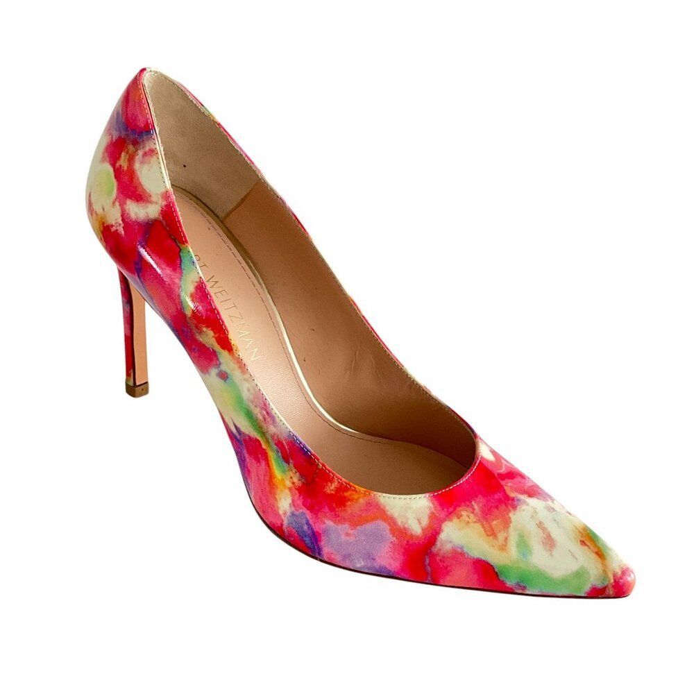 Stuart Weitzman Heist Rossun Elegant Patent Leather Point-toe Stiletto 8.5 - Picture 1 of 12